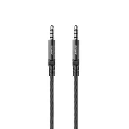 Rixus RXMU35 3.5mm Jack AUX Kabel 1,2 m – Gevlochten Stereo Audiokabel – Zwart