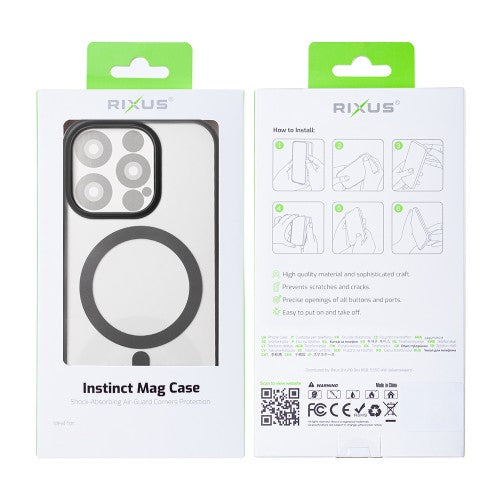 Rixus Instinct Mag – Telefoonhoesje – MagSafe Case – Beschermhoes – Zwart – iPhone 15 Pro Max