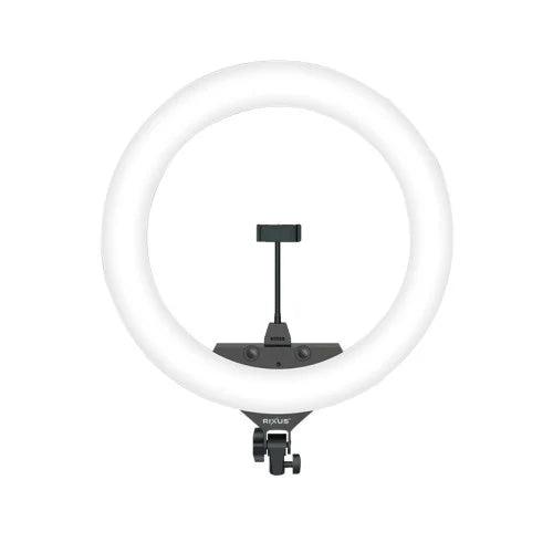Rixus RXLG14 Ringlamp 14 Inch met Statief & Telefoonhouder – LED Selfie Ring Light – Dimbaar – Wit