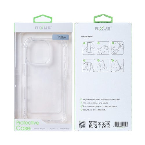 Rixus Armor-X - Telefoonhoesje - Anti-Burst Beschermhoes - Transparant Design - iPhone 16 Pro