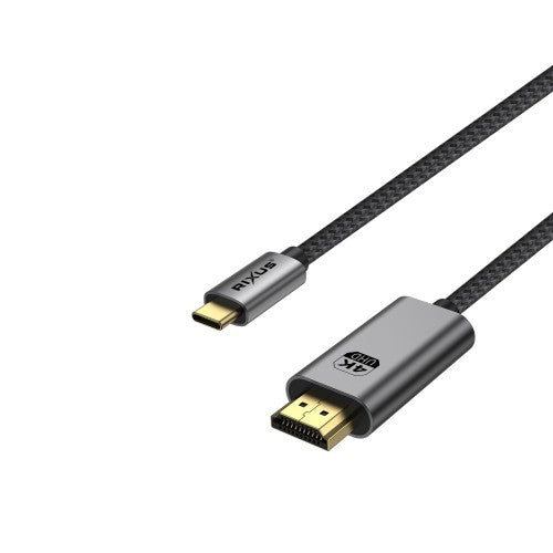 Rixus RXHU15 USB‑C naar HDMI Kabel (Premium) – 4K Ultra HD, 1,8 m – Space Gray