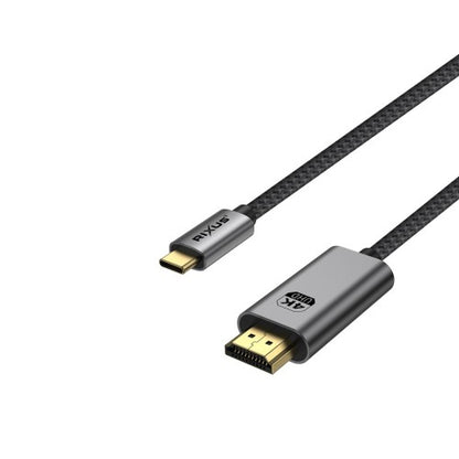 Rixus RXHU15 USB‑C naar HDMI Kabel (Premium) – 4K Ultra HD, 1,8 m – Space Gray