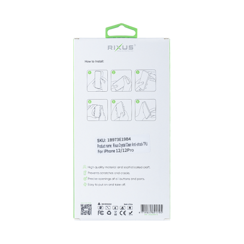Rixus Anti Shock – Telefoonhoesje – Transparant TPU – iPhone 12 / 12 Pro