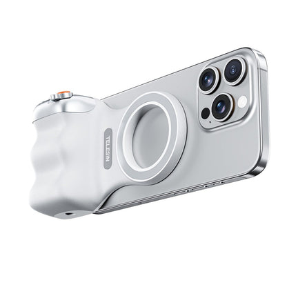 TELESIN Fun Shot MagSafe Telefoon Grip – Camera Handgreep voor iPhone – Ergonomische grip – Magnetische bevestiging – Wit