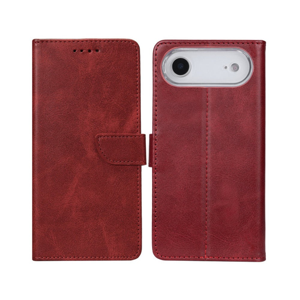 iPhone 17 Air Bookcase hoesje portemonnee- Rixus - Donkerrood
