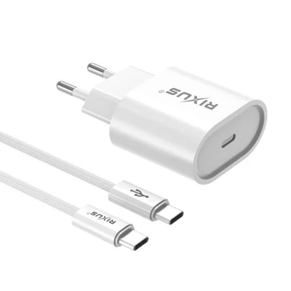 Rixus RXHC30C – USB-C naar USB-C Kabel – 1.8 Meter – 30W Snelladen – Wit