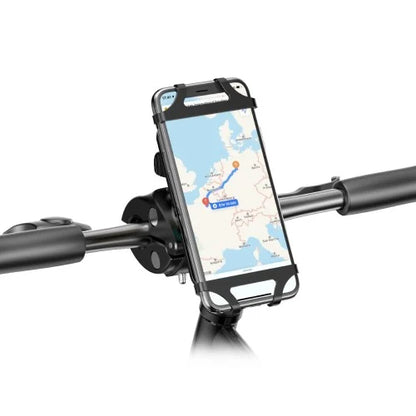Rixus RXHB61 Siliconen Fiets Telefoonhouder – Universeel & 360° Draaibaar – Stuurhouder Smartphone – Zwart
