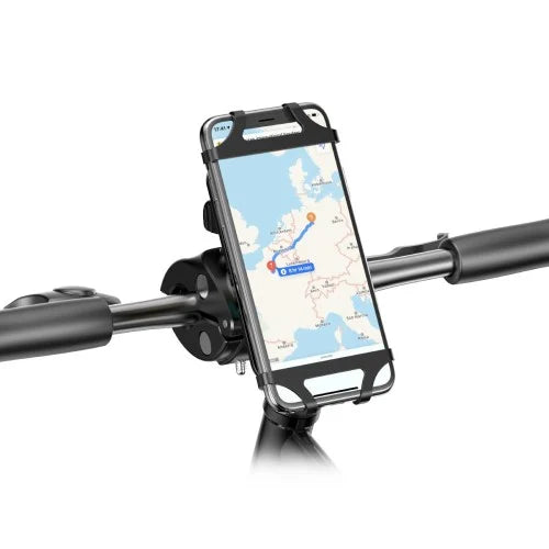 Rixus RXHB61 Silicone Bike Phone Holder – Universal & 360° Rotatable – Handlebar Mount Smartphone – Black