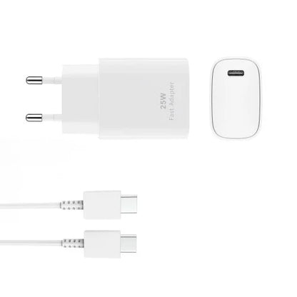 PD Adapter USB-C naar USB-C 25W – Snellader met Kabel – Wit