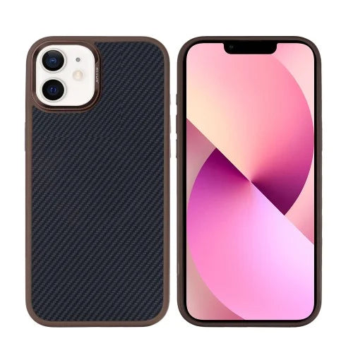 Rixus Mag Carbon – Telefoonhoesje – MagSafe Case – Carbon Design – Bruin – iPhone 11