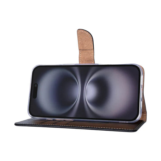 iPhone 17 Bookcase hoesje portemonnee- Rixus - Zwart