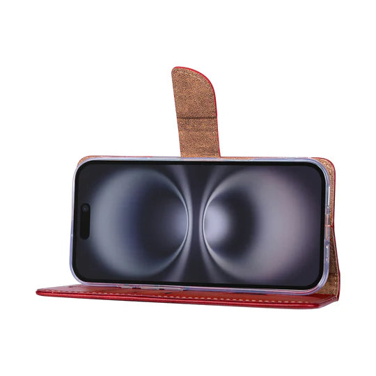 iPhone 17 Bookcase hoesje portemonnee- Rixus - Donkerrood