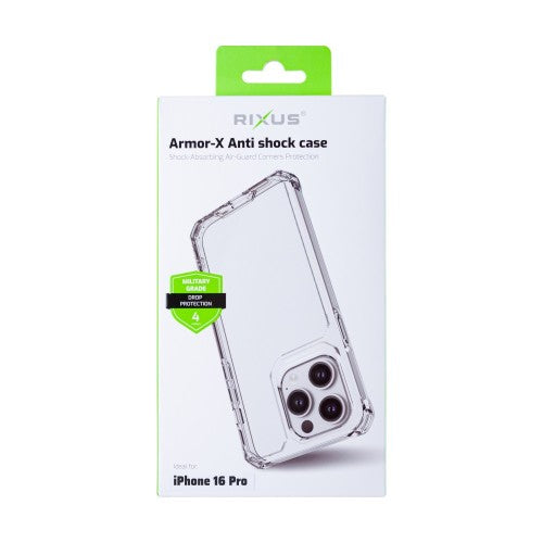 Rixus Armor-X – Telefoonhoesje – Anti-Shock Beschermhoes – Transparant TPU – iPhone 16 Pro