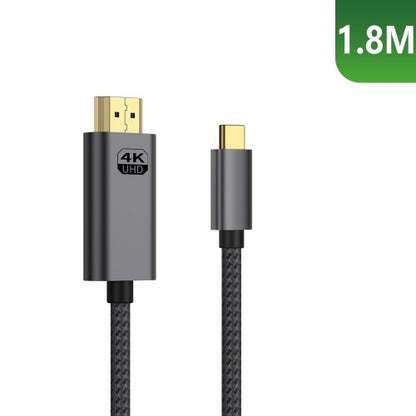 Rixus RXHU15 USB‑C naar HDMI Kabel (Premium) – 4K Ultra HD, 1,8 m – Space Gray