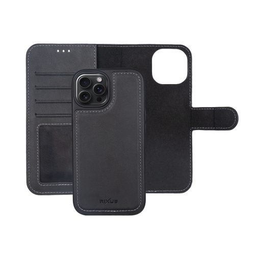 Rixus Duo – Telefoonhoesje – Magnetische Wallet Case – Afneembaar 2-in-1 Design – Zwart – iPhone 14 Pro