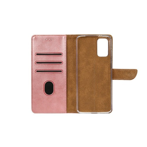 Rixus Bookcase – Telefoonhoesje – Wallet Case – Kunstleer – Roze – iPhone XR