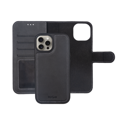 Rixus Duo – Telefoonhoesje – Magnetische Wallet Case – Afneembaar 2-in-1 Design – Zwart – iPhone 15 Pro