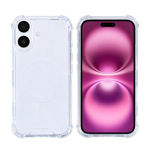 Rixus Anti-Burst – Telefoonhoesje – MagSafe Case – Transparant TPU – iPhone 16 Plus