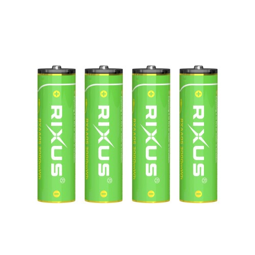 Rixus RXAA05 Oplaadbare AA Batterijen 3000mWh – 4 Stuks – Met USB-C Kabel