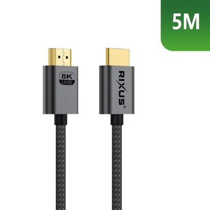 Rixus RXHU11 Premium HDMI 8K Kabel 5 m – Hoge Resolutie – Space Gray