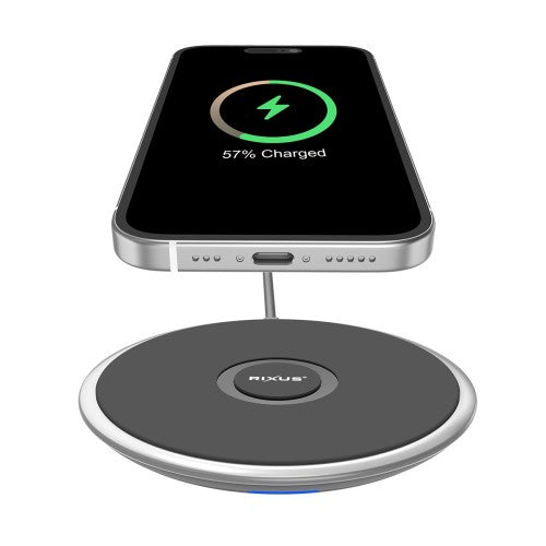 Rixus RXWC23R 15W Wireless Fast Charger – Qi Wireless Charging Pad – Black