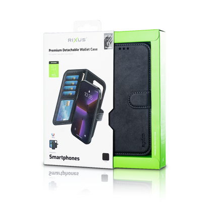 Rixus Duo – Telefoonhoesje – Magnetische Wallet Case – Afneembaar 2-in-1 Design – Zwart – iPhone 13 Pro Max