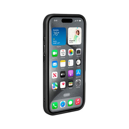 Rixus Mag Carbon – Telefoonhoesje – MagSafe Case – Carbon Design – Titanium Black – iPhone 15