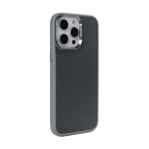 Rixus Mag Carbon – Telefoonhoesje – MagSafe Case – Carbon Design – Titanium Grijs – iPhone 14 Pro Max