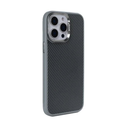 Rixus Mag Carbon – Telefoonhoesje – MagSafe Case – Carbon Design – Titanium Grijs – iPhone 14 Pro Max