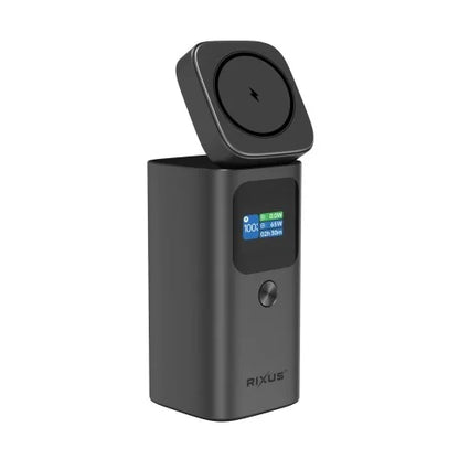 Rixus RXPB15 15000mAh Powerbank 100W – Magnetisch – Met Display – Snellader – Donkergrijs