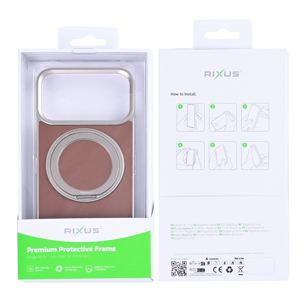 Rixus MagWrap Case voor Apple iPhone 17 Pro – Bruin