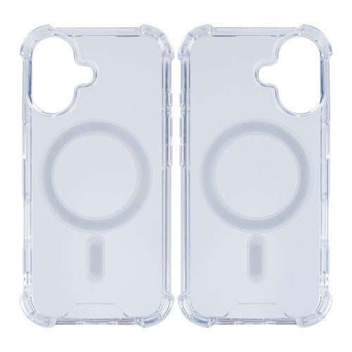 Rixus Anti-Burst – iPhone 16 Hoesje – MagSafe Compatibel – Schokbestendig – Transparant
