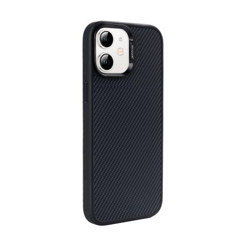 Rixus Mag Carbon – Telefoonhoesje – MagSafe Case – Carbon Design – Titanium Zwart – iPhone 12 / 12 Pro