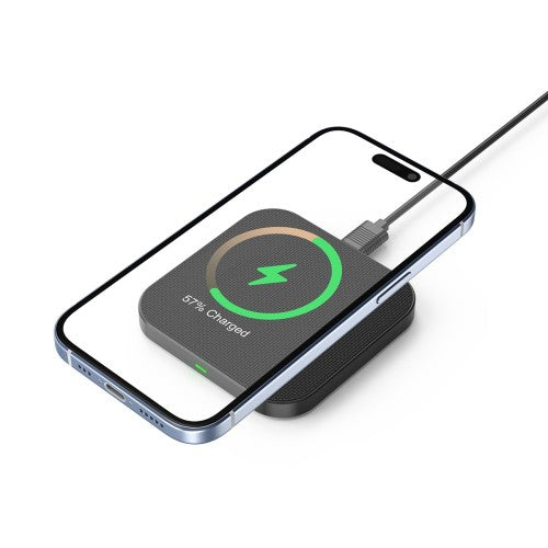 Rixus RXWC25 15W Wireless Fast Charger – Qi Wireless Charging Pad – Black