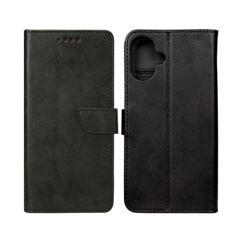 Rixus Bookcase – Telefoonhoesje – Wallet Case – Kunstleer – Zwart – iPhone 16 Plus