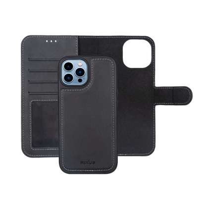 Rixus Duo – Telefoonhoesje – Magnetische Wallet Case – Afneembaar 2-in-1 Design – Zwart – iPhone 13 Pro
