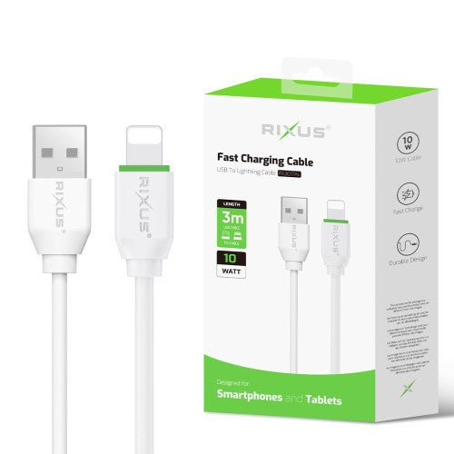 Rixus RX2022 USB-C naar Lightning Kabel 3m – Snelle Oplading & Gegevensoverdracht
