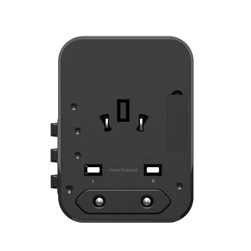 Rixus RX3425 World Travel Adapter – 25W Reisadapter – 3 USB Poorten – Zwart