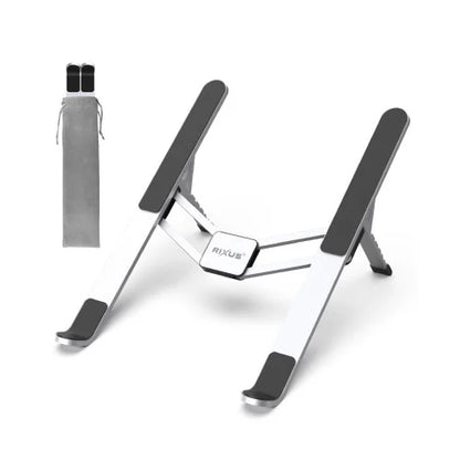 Rixus RXHW46 Laptop Standaard Opvouwbaar – Verstelbaar & Ergonomisch – Aluminium – Zilver