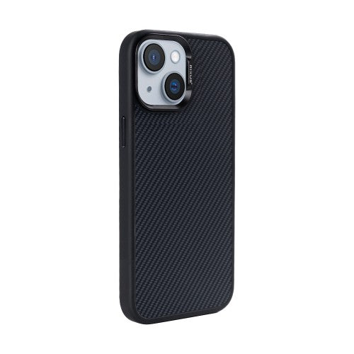 Rixus Mag Carbon – Telefoonhoesje – MagSafe Case – Carbon Design – Titanium Zwart – iPhone 14