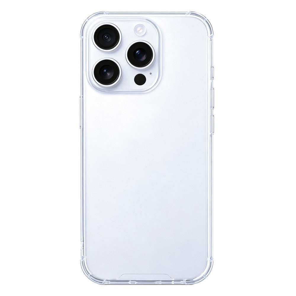 Rixus Anti-Burst Hoesje voor iPhone 15 Pro – Transparant – Schokbestendige TPU Beschermhoes