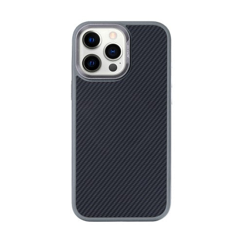 Rixus Mag Carbon – Telefoonhoesje – MagSafe Case – Carbon Design – Titanium Grijs – iPhone 14 Pro Max