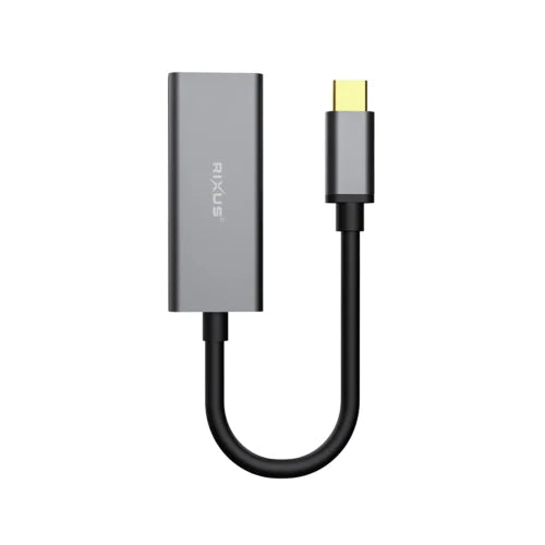 Rixus RXEA01 USB-C naar RJ45 Gigabit Adapter – 1 Gbps – Plug & Play – Grijs