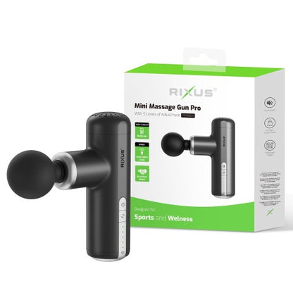 Rixus RXMG01 Mini Massage Gun Pro – Massage Gun – Compact Spiermassage Apparaat – Zwart