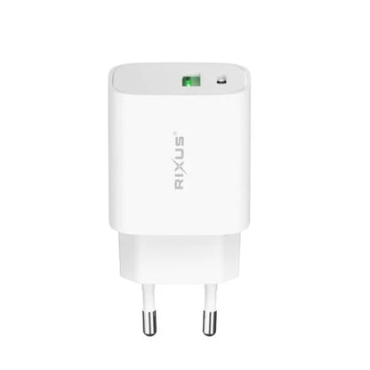 Rixus RX90CC 20W USB-C Snellader met USB-C naar USB-C Kabel (1m) – Power Adapter – Wit