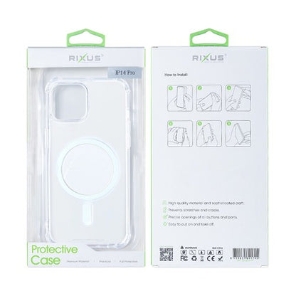 Rixus Anti-Burst – Telefoonhoesje – MagSafe Case – Transparant TPU – iPhone 14 Pro