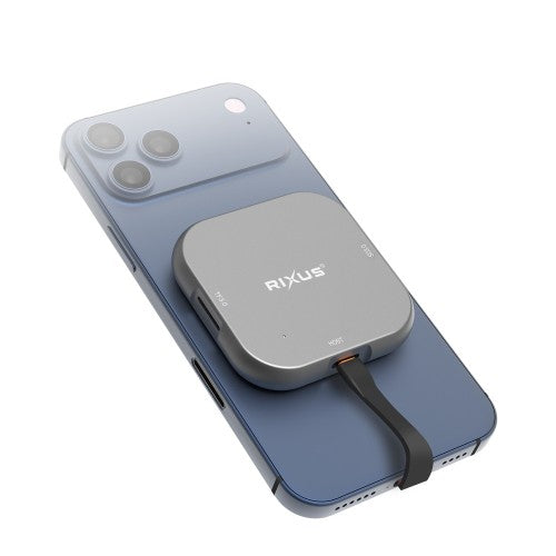 Rixus RXCR23 – Magnetische SD Kaartlezer – USB-C – Grijs