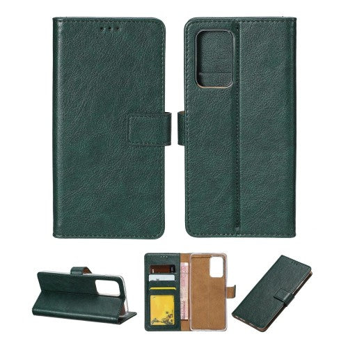 Rixus Bookcase – Telefoonhoesje – Wallet Case – Kunstleer – Donkergroen – iPhone 13 Mini