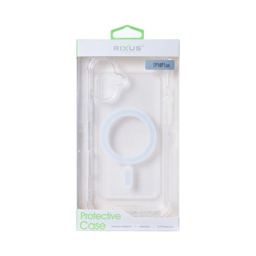 Rixus Anti-Burst – Telefoonhoesje – MagSafe Case – Transparant TPU – iPhone 16 Plus