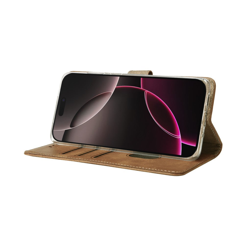 iPhone 17 Pro Bookcase hoesje portemonnee- Rixus - Lichtbruin